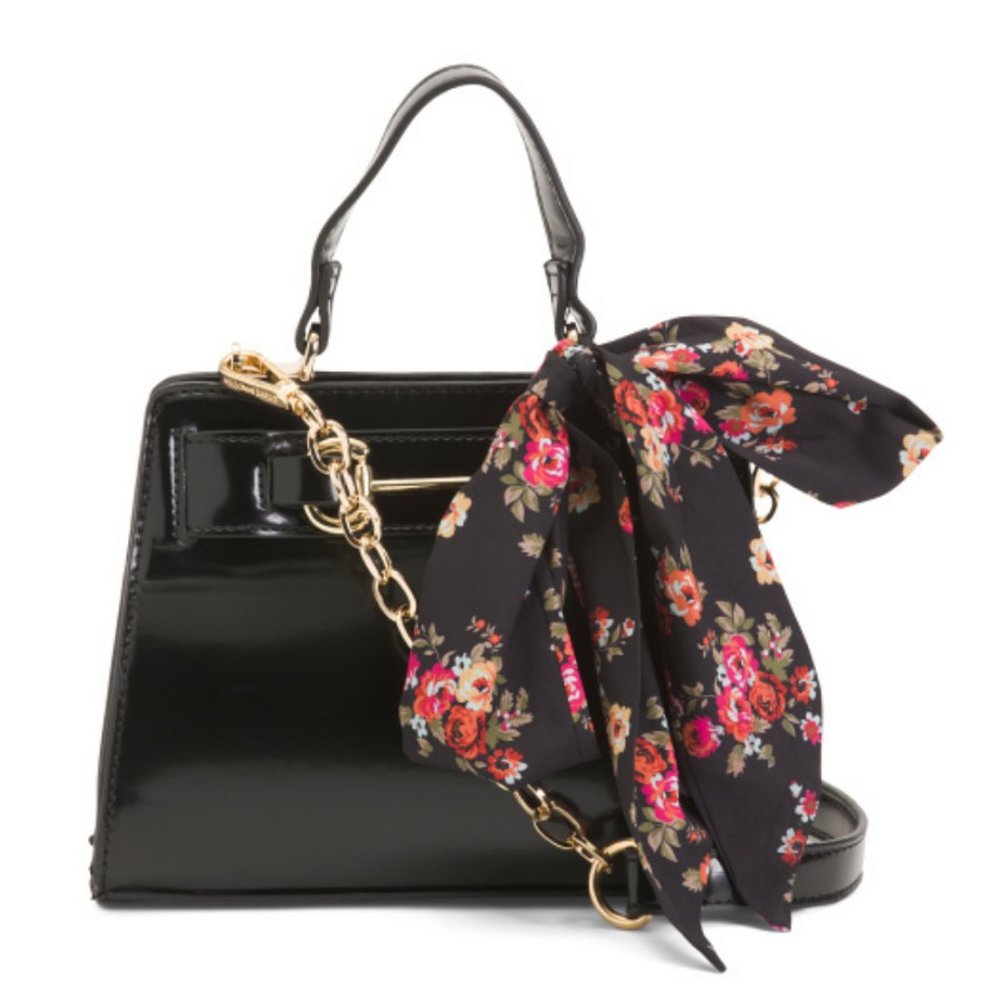 STEVE MADDEN Romina Small Top Handle Crossbody Bag With Scarf